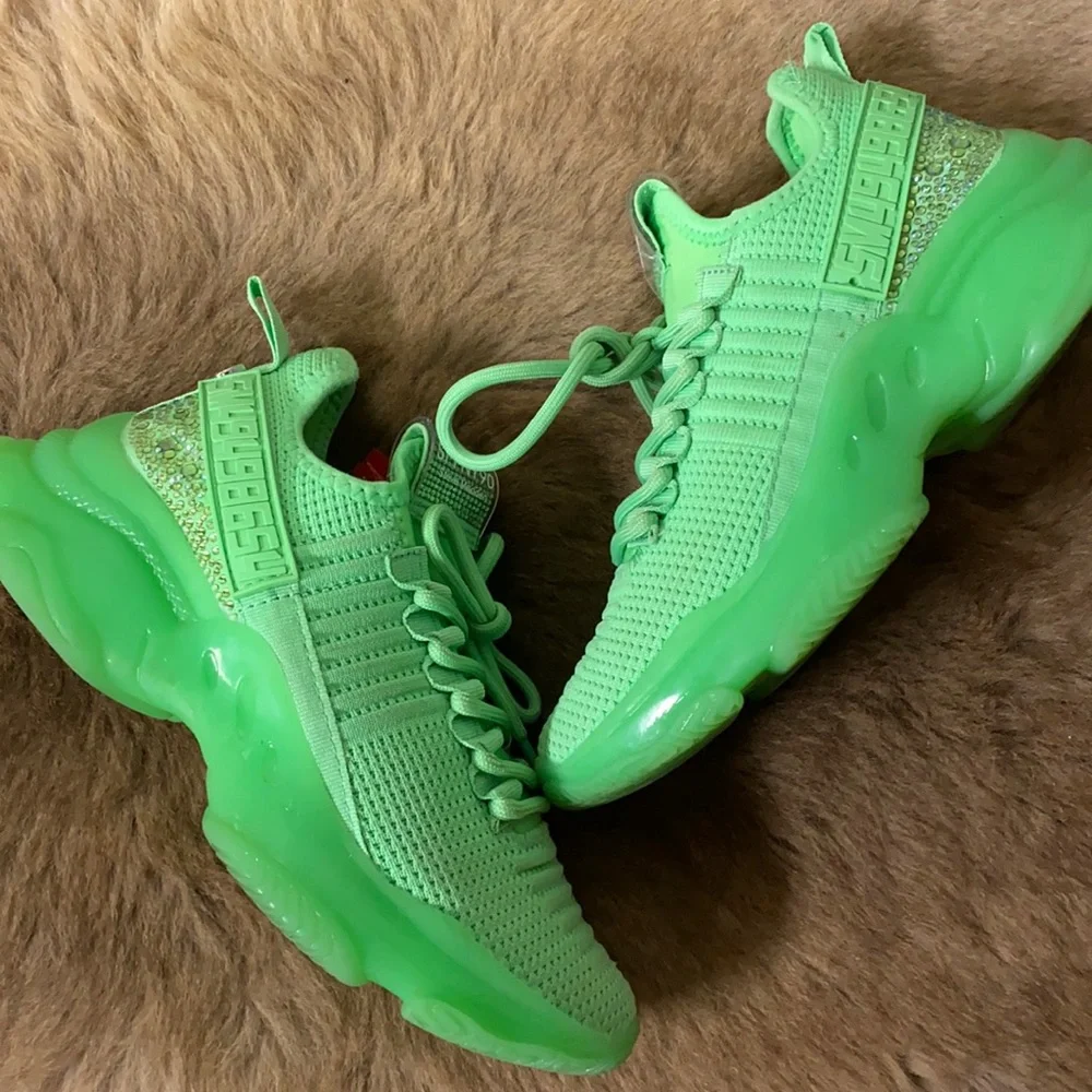 Steve Madden Neon Green Rebooted Sneakers Shoes 6